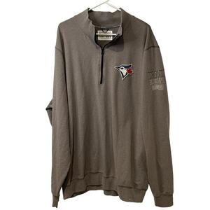 Forty Seven Toronto Blue Jays Men's 1/4‎ Zip Pullover Sweatshirt Size XXL Gray